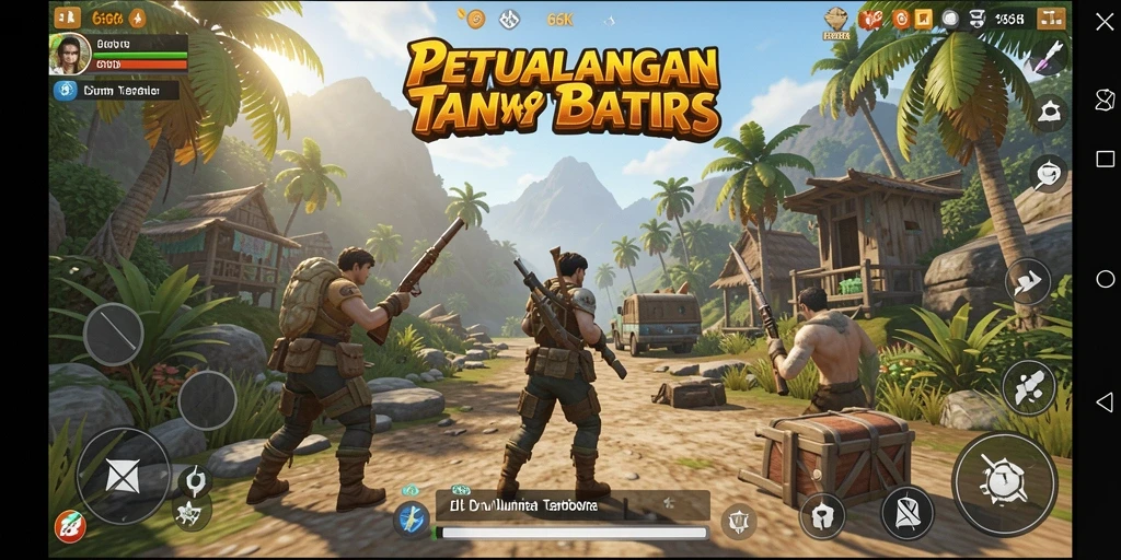 Screenshot menampilkan pengalaman bertualang seru di dunia terbuka 66K.