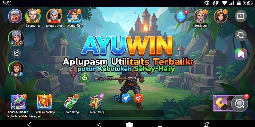 Tampilan aplikasi AYUWIN dengan berbagai fitur utilitas.