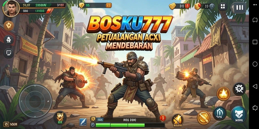 Screenshot gameplay BOSKU777 yang penuh aksi mendebarkan.