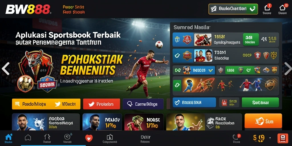 Screenshot BW888 menampilkan antarmuka taruhan olahraga yang ramah pengguna.