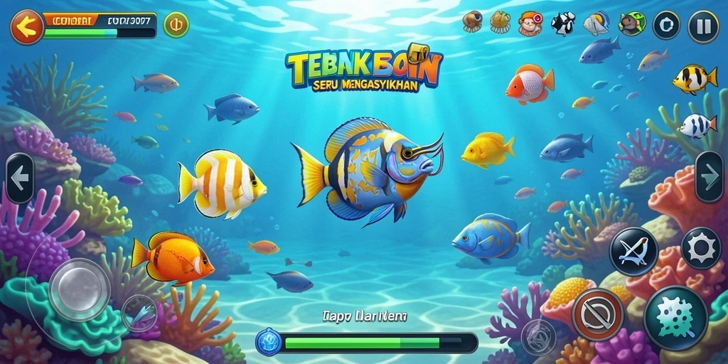 Gameplay C0077 dengan aksi menembak ikan yang seru.