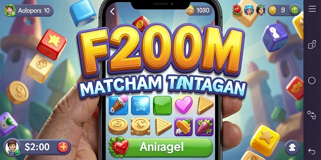 Screenshot F200M menampilkan gameplay seru dalam permainan Match-3.
