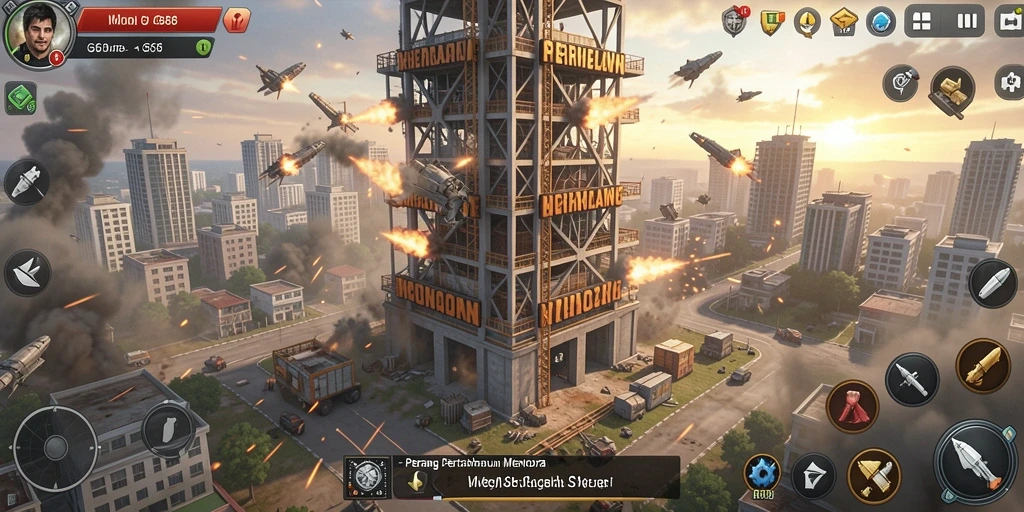 Tampilan menarik dari gameplay G668 yang penuh strategi Tower Defense.