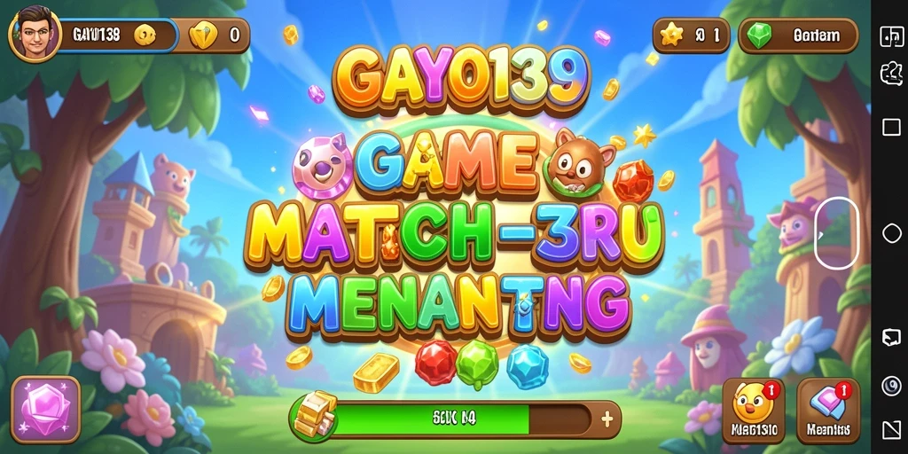 Tampilan gameplay seru dalam GAYO138 saat mencocokkan permata.