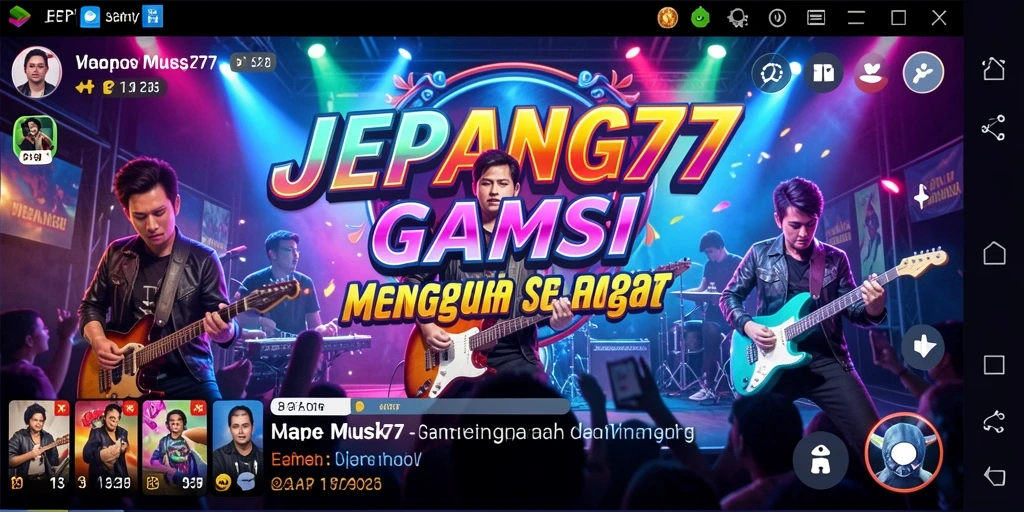 Tangkapan layar dari gameplay JEPANG77 yang menampilkan interaksi musik.
