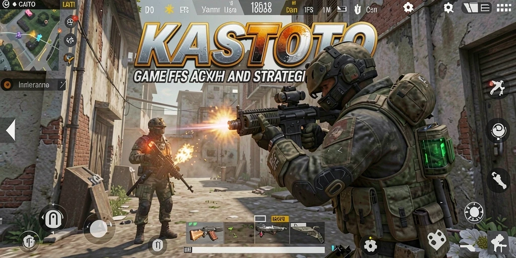 Gambaran aksi intens dalam permainan KASTOTO dengan grafis menakjubkan.