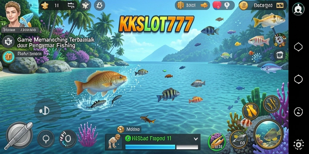 Gameplay KKSLOT777 menampilkan pengalaman memancing yang menarik dan seru.