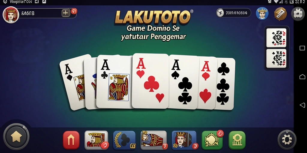 Screenshot gameplay LAKUTOTO menunjukkan pertempuran domino yang mendebarkan.