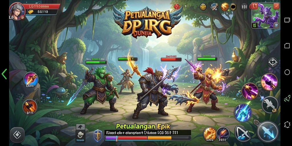 Tampilan dinamis dari gameplay RPG yang menarik.