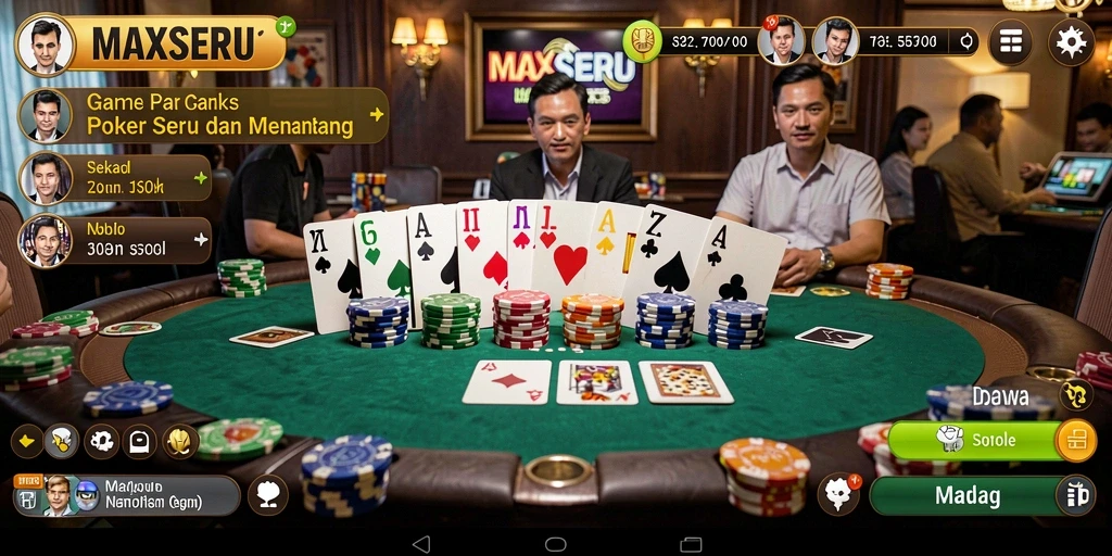 Tampilan menarik dan gameplay seru dalam MAXSERU Poker.