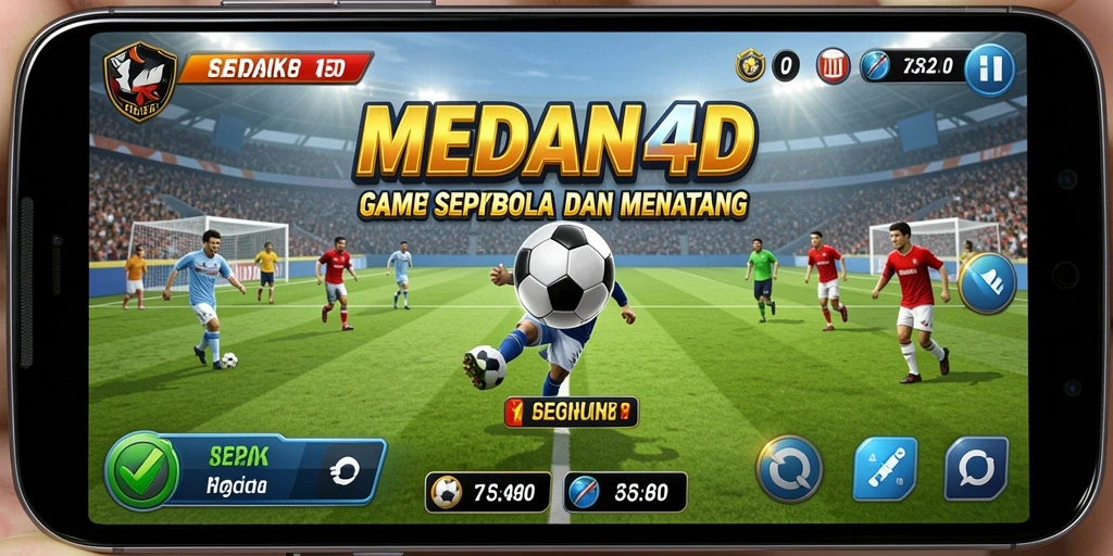 Tampilan permainan <strong>MEDAN4D</strong> yang intens dan penuh aksi di lapangan sepak bola.