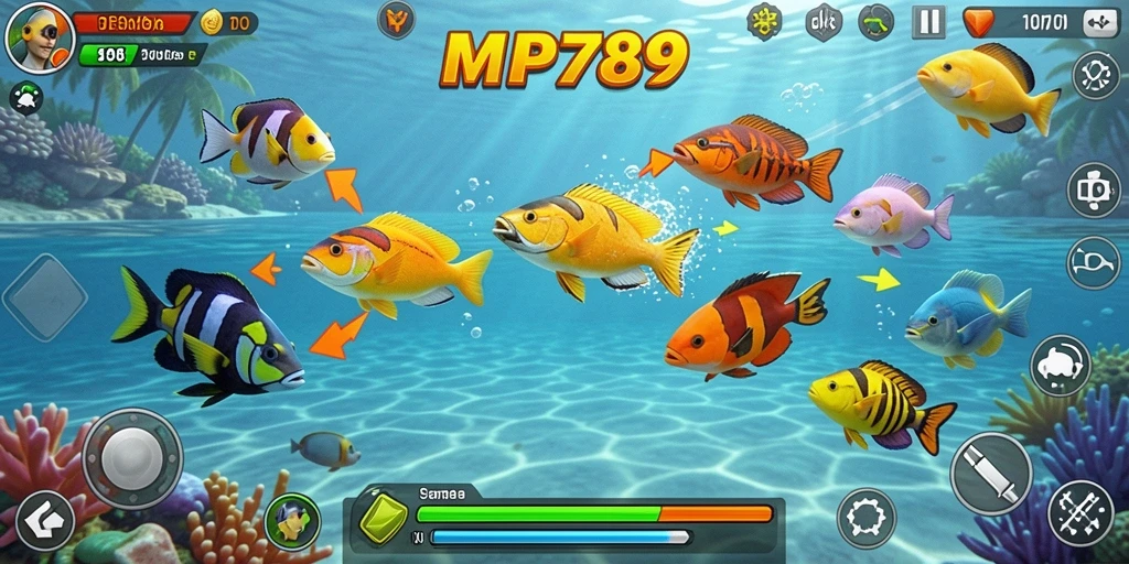 Tangkapan layar dari gameplay seru game Tembak Ikan.