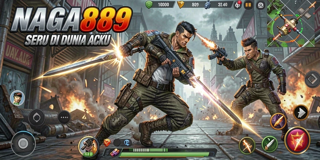 Tampilan gameplay aksi penuh ketegangan di NAGA889.