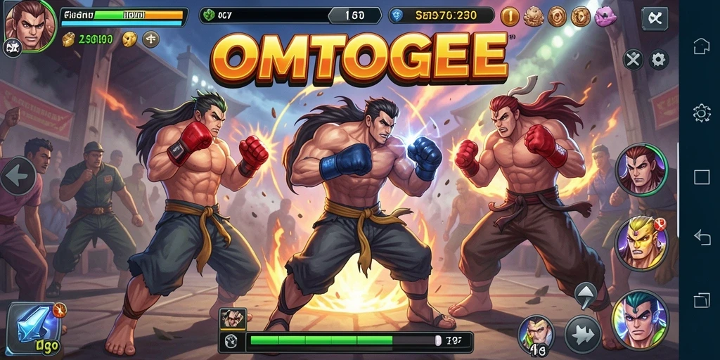 Screenshot gameplay OMTOGEL yang menampilkan aksi pertarungan yang intens.