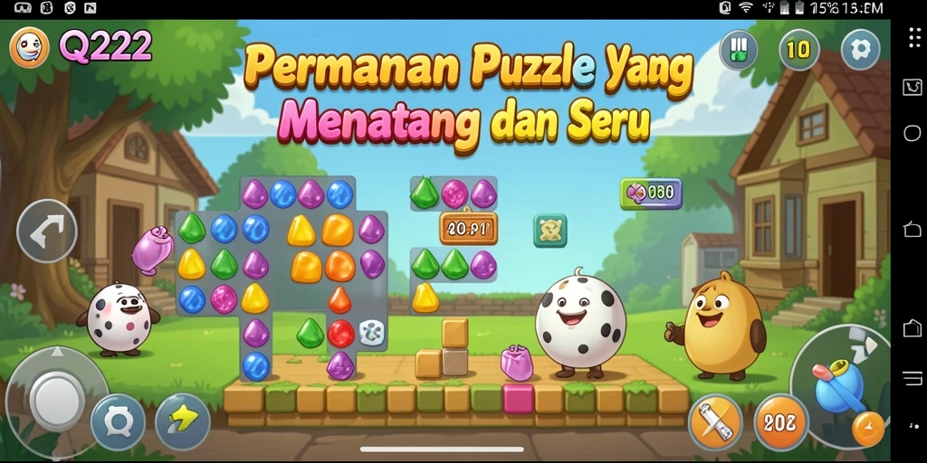 Tangkapan layar gameplay menarik <strong>QQ222</strong> dengan potongan puzzle berwarna.