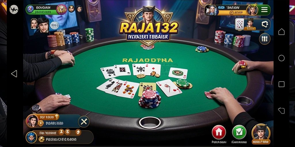 Screenshot gameplay RAJA132 menampilkan aksi seru dalam permainan Poker.