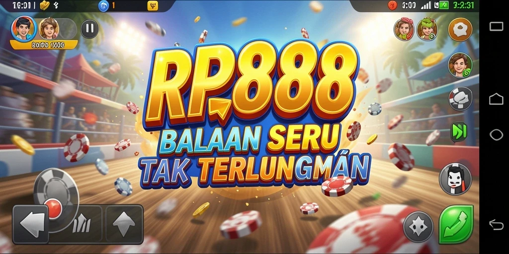 Tampilan seru dari gameplay balapan RP888 yang mendebarkan.