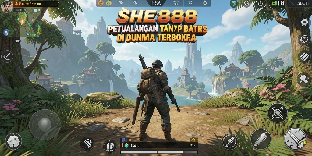 Tangkapan layar utama <strong>SHE888</strong> menunjukkan gameplay seru di dunia terbuka.