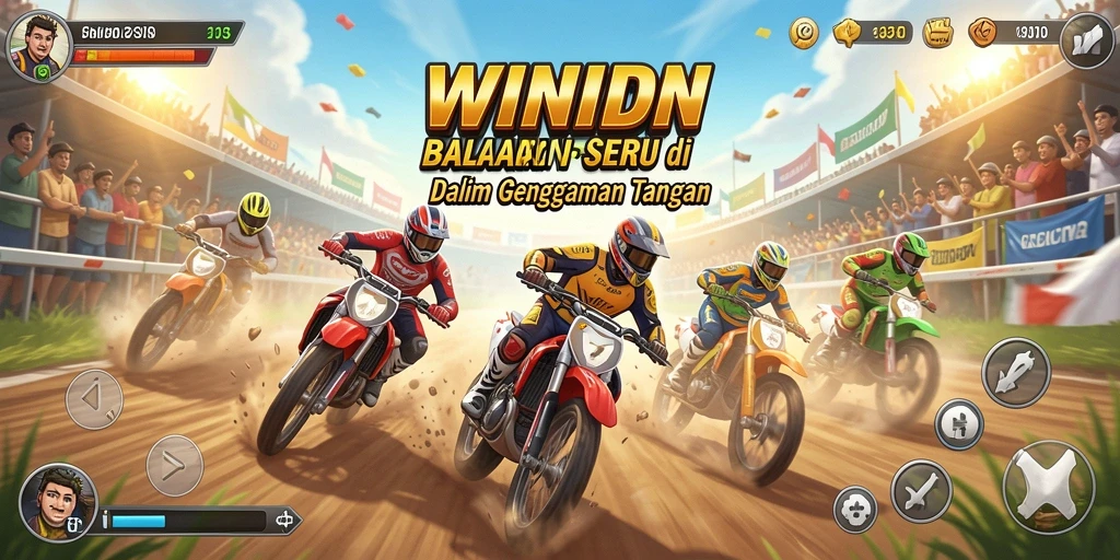 Gameplay balapan yang dinamis dan penuh aksi di WINIDN.